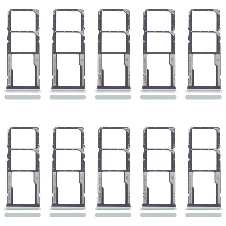 Xiaomi Redmi 13C 5G - 10pcs SIM Card Tray + Micro SD Card Tray (Green) - Replacement Parts for Mobile Phones
