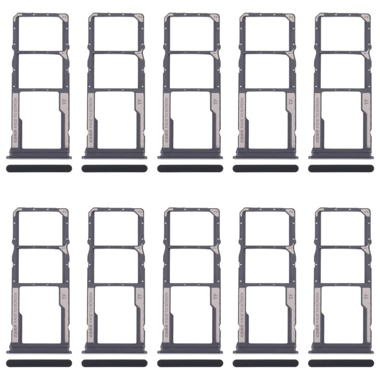 Xiaomi Redmi 14C 5G SIM Card Tray Set: 10pcs Black SIM & Micro SD Card Trays for Replacement