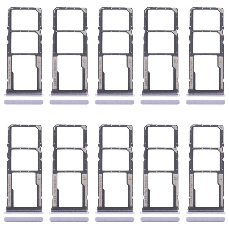 Xiaomi Redmi 14C 5G SIM Card Tray Set: 10pcs SIM & Micro SD Card Trays (Purple) - Compatible Replacement Parts