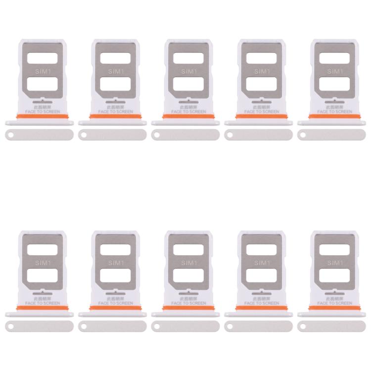 Xiaomi Poco X6 SIM Card Tray Set - 10pcs Replacement Trays (White) for Perfect Fit & Functionality