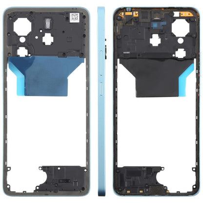 Original Blue Middle Frame Bezel Plate Replacement for Xiaomi Redmi Note 14 4G - Quality Checked Component