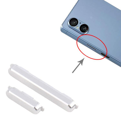 Replacement Power & Volume Control Buttons for Sony Xperia 5 V (Silver) - Compatible, Checked & Ready to Install