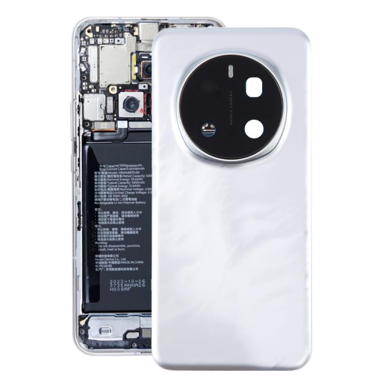 Honor Magic7 Pro OEM Back Cover with Camera Lens Frame Replacement (White) - Perfect Fit, Professional Installation Recommended