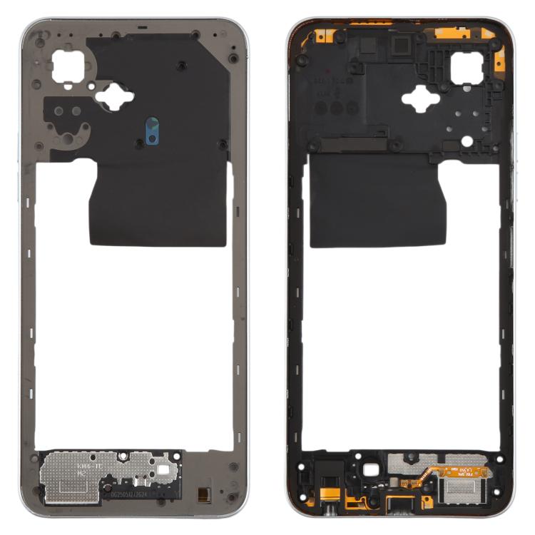 Original White Middle Frame Bezel Plate for Tecno Pop 10 - Replacement Part for Damaged Frames