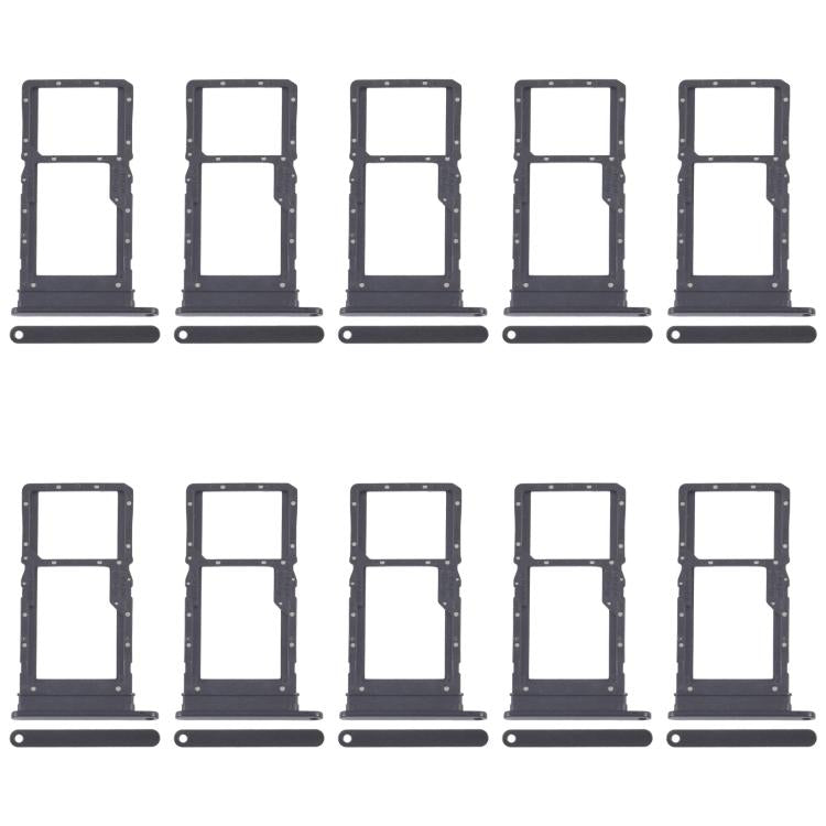 Original SIM Card Tray + Micro SD Card Tray for Honor Play6T - 10pcs Set (Black)