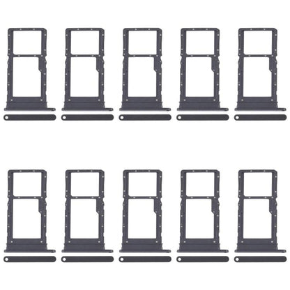 Original SIM Card Tray + Micro SD Card Tray for Honor Play6T - 10pcs Set (Black)