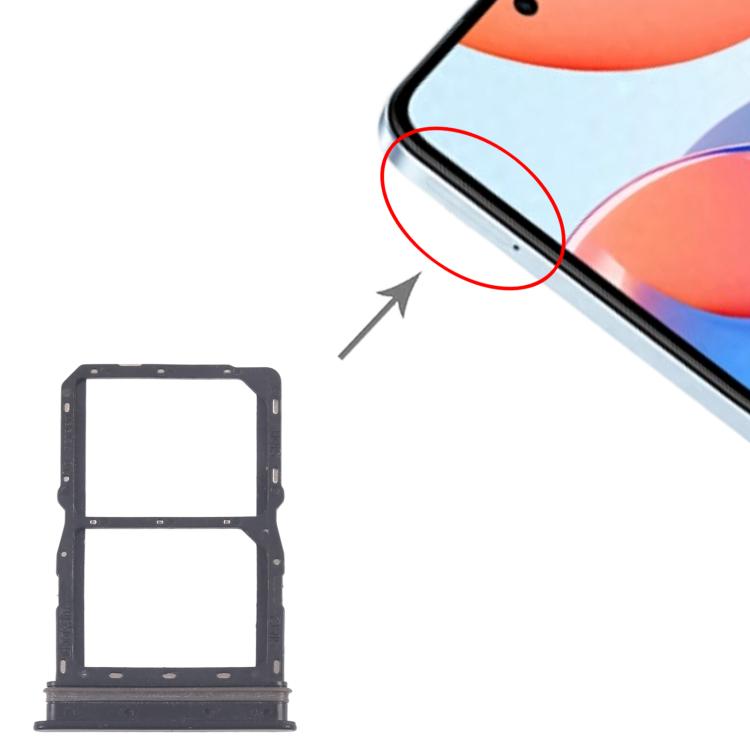 Original SIM Card Tray + SIM Card Tray for Honor Play 8T - 10pcs Set (Black) - Replace Your Broken Tray