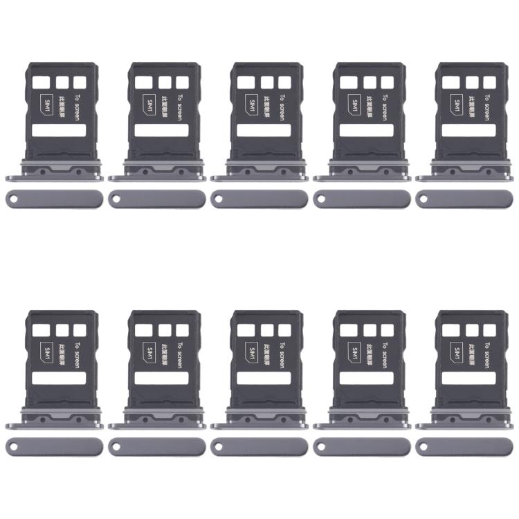 Original SIM Card Tray Set for Honor Magic6 Pro - 10pcs Replacement Tray (Black)
