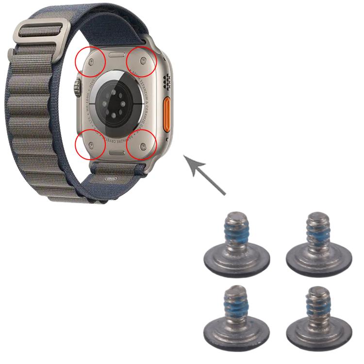 Black Replacement Bottom Cover Screws Set for Apple Watch Ultra 3 / Ultra 2 49mm - Compatible & Quality Checked