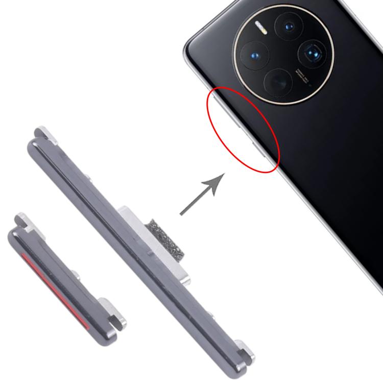 Original Power and Volume Control Button Replacement for Huawei Mate 50 Pro (10 Pairs, Black)
