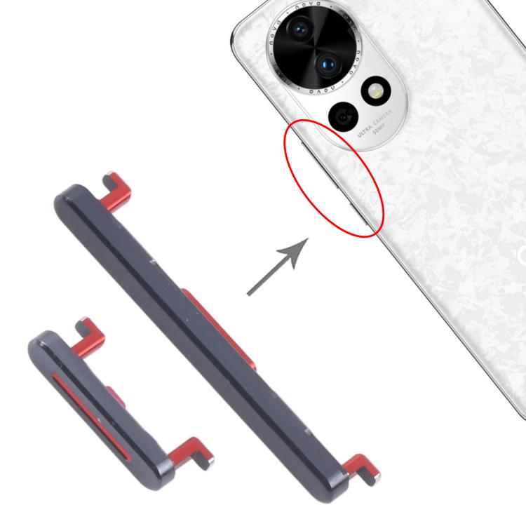 Original Power & Volume Control Button Replacement for Huawei nova 12 Pro (10 Pairs, Black)