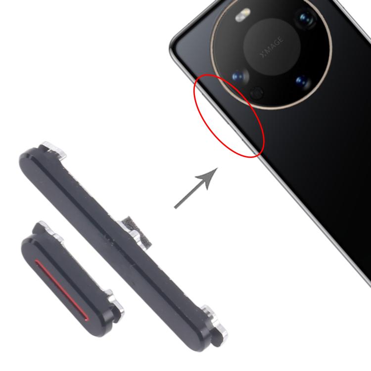 Original Power & Volume Control Button Replacement for Huawei Mate 60 Pro+ (10 Pairs, Black)