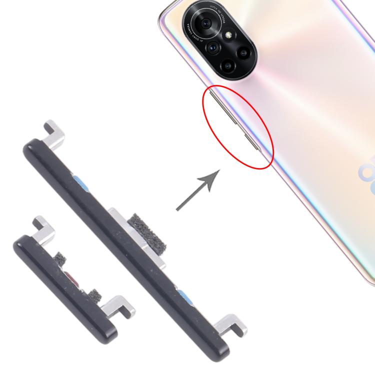 Original Power & Volume Control Button Replacement for Huawei nova 8 Pro (10 Pairs, Black)