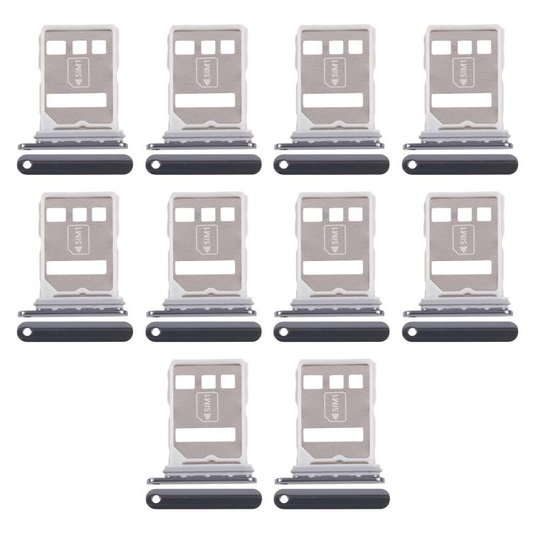 Original SIM Card Tray Set for Huawei Pura 70 Pro - 10pcs Replacement (Black)