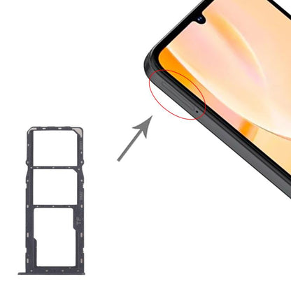 ZTE Blade A55 Z2450 SIM Card Tray + Micro SD Card Tray Replacement (Black) - Fully Compatible, Quality Checked
