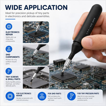 High-Quality Anti-Static Vacuum Suction Pen / IC Component Picker for iPhone & Samsung Devices (Black)