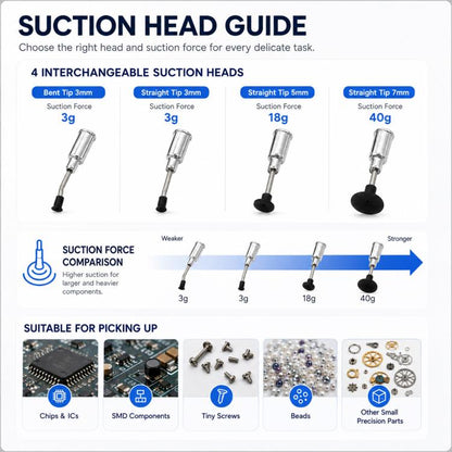 High-Quality Anti-Static Vacuum Suction Pen / IC Component Picker for iPhone & Samsung Devices (Black)