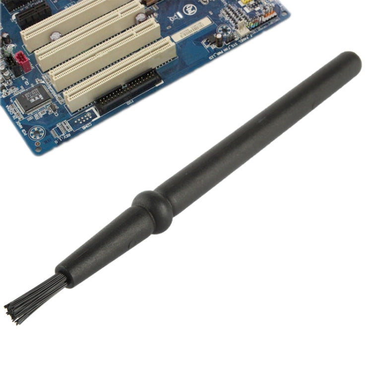 Antistatic Cleaning Brush with Round Handle for Electronic Components, 14cm Length (Black)