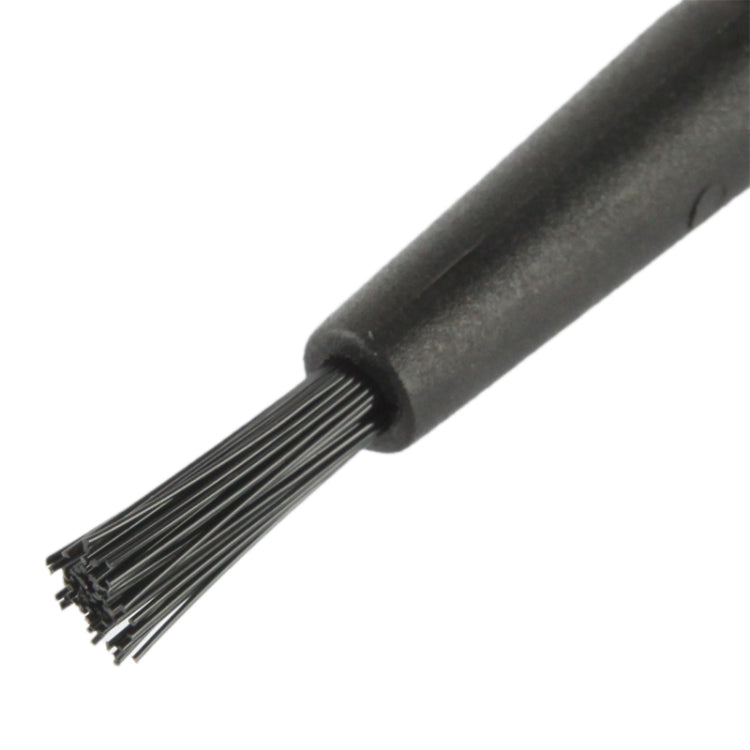 Antistatic Cleaning Brush with Round Handle for Electronic Components, 14cm Length (Black)