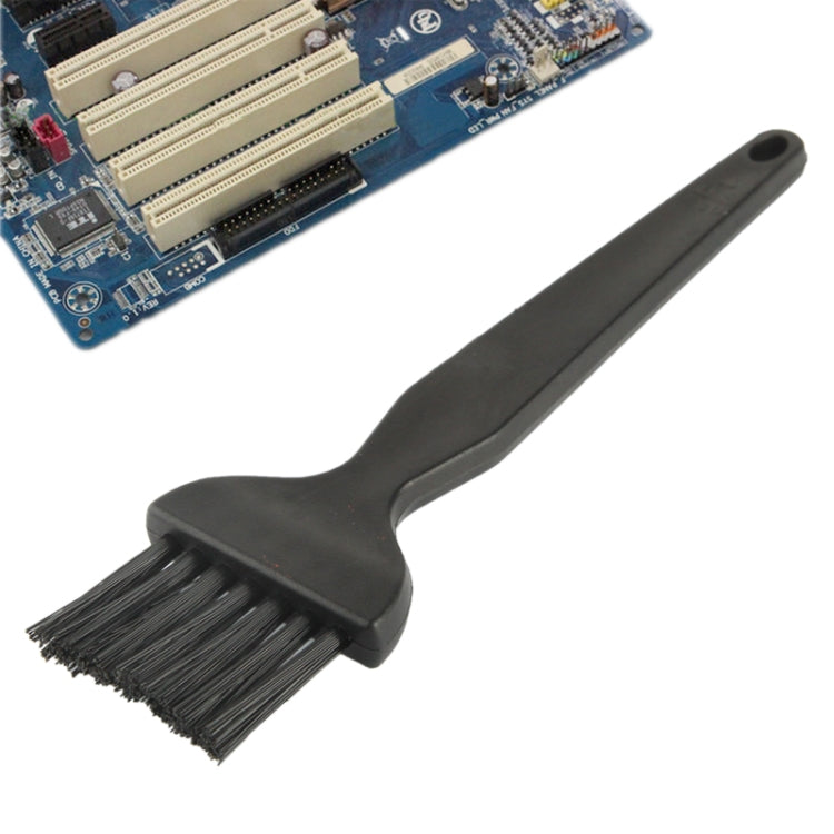 7 Beam Antistatic Cleaning Brush for Electronic Components, 14cm Flat Handle (Black)