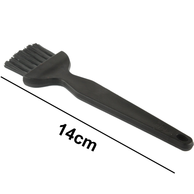 7 Beam Antistatic Cleaning Brush for Electronic Components, 14cm Flat Handle (Black)