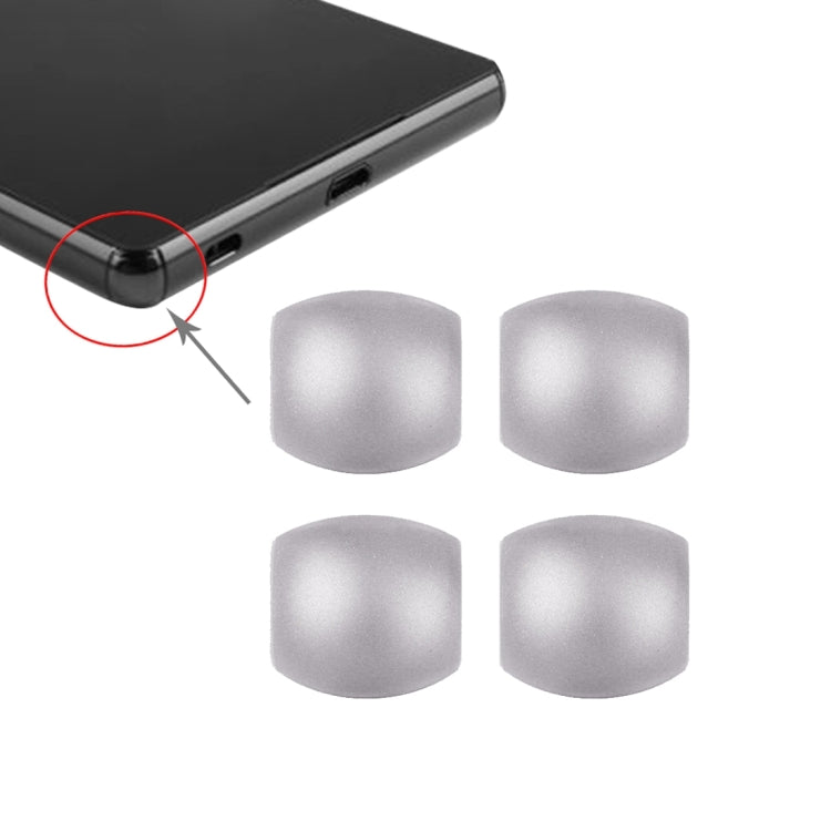 4-Piece Silver Front Bezel Edge Replacement for Sony Xperia Z3 (D6653) - High Quality Repair Part