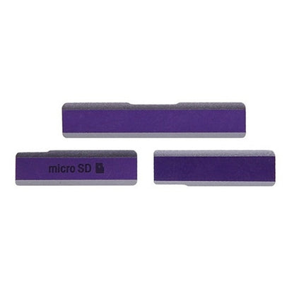 Dustproof SIM Card Cap Set with USB Charging Port & Micro SD Cover for Sony Xperia Z1 / L39h / C6903 (Purple)