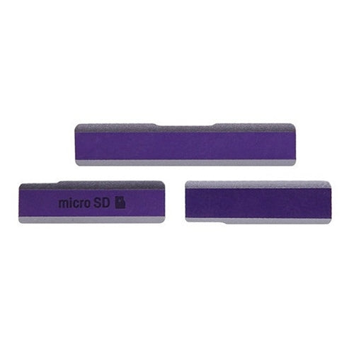 Dustproof SIM Card Cap Set with USB Charging Port & Micro SD Cover for Sony Xperia Z1 / L39h / C6903 (Purple)