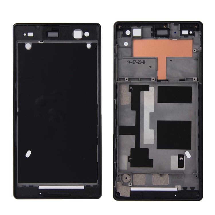 High-Quality Front Housing LCD Frame Bezel Plate with Adhesive for Sony Xperia C3 (Black)