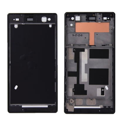 High-Quality Front Housing LCD Frame Bezel Plate with Adhesive for Sony Xperia C3 (Black)