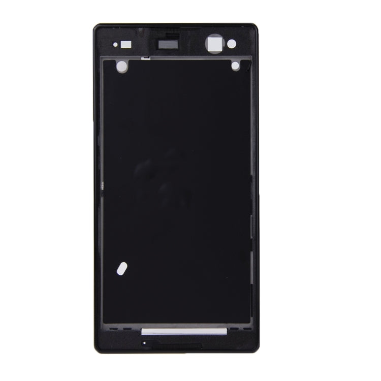 High-Quality Front Housing LCD Frame Bezel Plate with Adhesive for Sony Xperia C3 (Black)