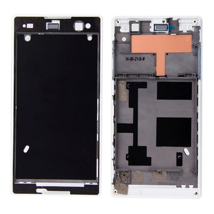 High-Quality Front Housing with Adhesive for Sony Xperia C3 (D2533) - White LCD Frame Replacement