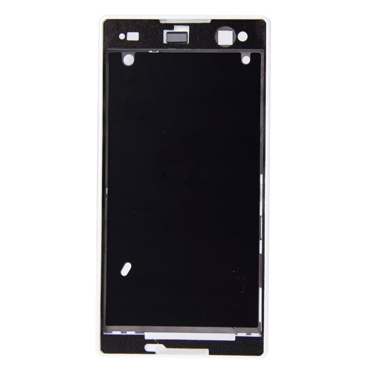 High-Quality Front Housing with Adhesive for Sony Xperia C3 (D2533) - White LCD Frame Replacement