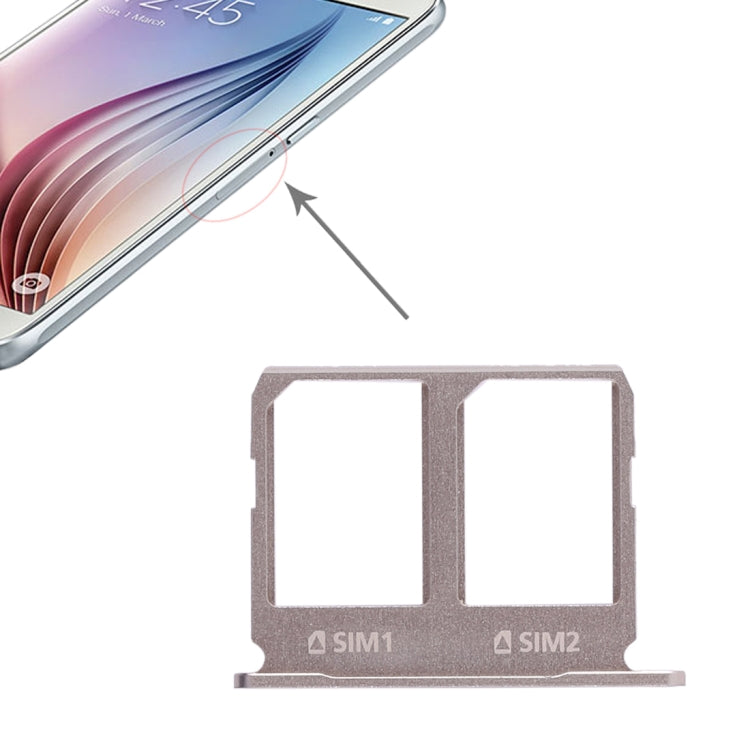 Gold SIM Card Tray for Samsung Galaxy S6 - Aluminium, Compatible with Dual SIM Models