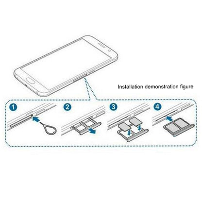 Silver 2 SIM Card Tray for Samsung Galaxy S6 - Replacement Part, Professional Installation Recommended