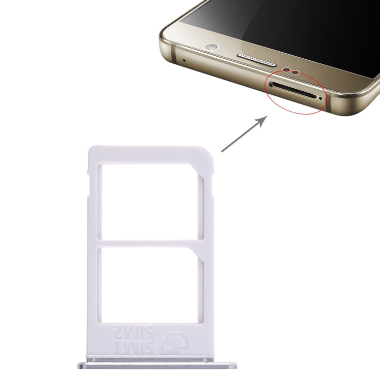 Silver Double SIM Card Tray for Samsung Galaxy Note 5 (N920) - Compatible Replacement Accessory