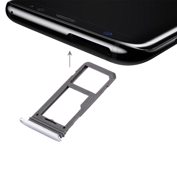 Silver SIM Card Tray & Micro SD Tray for Samsung Galaxy S8 - High Quality Replacement Part