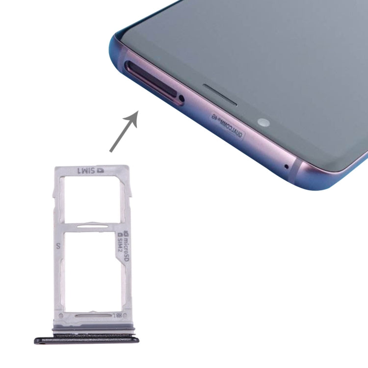 Grey SIM & Micro SD Card Tray for Samsung Galaxy S9+ / S9 - Replacement Part, Professional Installation Recommended