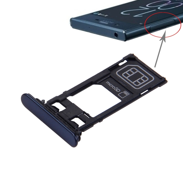 Dark Blue SIM Card Tray & Micro SD Card Tray for Sony Xperia XZ (Single SIM Version) - High Quality Replacement