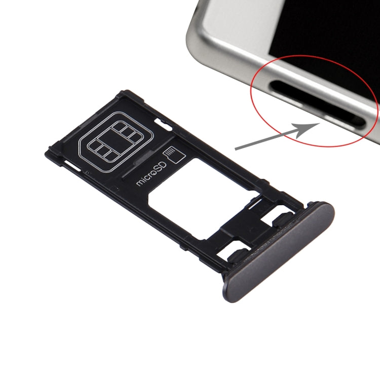 Sony Xperia X Single SIM Version - SIM Card Tray, Micro SD Card Tray & Dust Plug (Graphite Black)