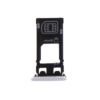 SIM Card Tray, Micro SD Card Tray & Dust Plug for Sony Xperia X (Single SIM Version) - White Replacement