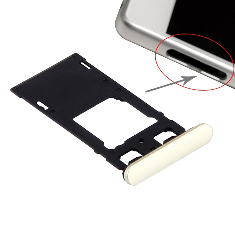 Sony Xperia X Dual SIM (Lime Gold) SIM Card Tray & Micro SD Tray with Dust Plug - Replacement Part