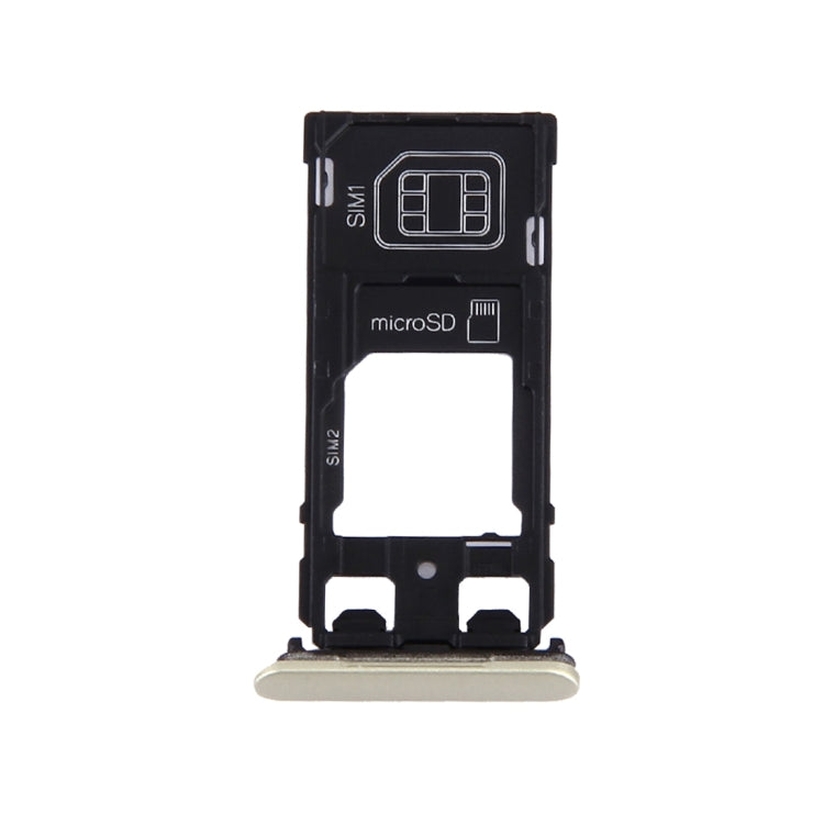 Sony Xperia X Dual SIM (Lime Gold) SIM Card Tray & Micro SD Tray with Dust Plug - Replacement Part