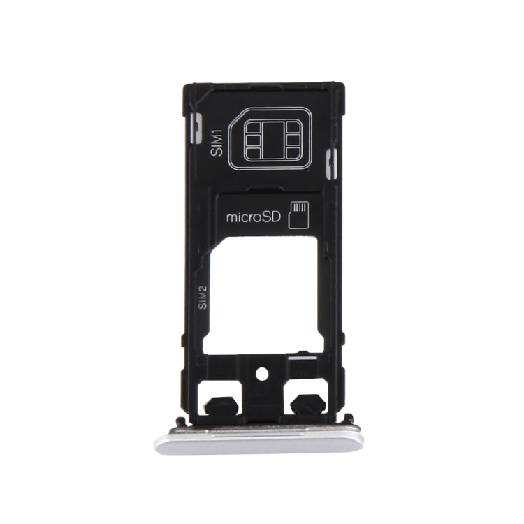 White SIM Card Tray & Micro SD Card Tray with Dust Plug for Sony Xperia X (Dual SIM Version)