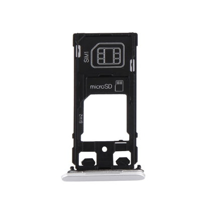 White SIM Card Tray & Micro SD Card Tray with Dust Plug for Sony Xperia X (Dual SIM Version)