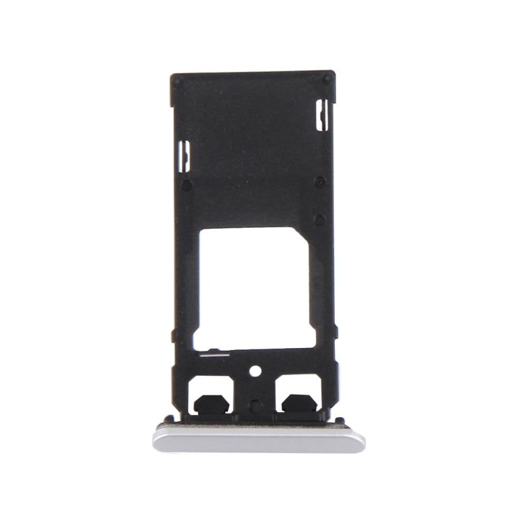 White SIM Card Tray & Micro SD Card Tray with Dust Plug for Sony Xperia X (Dual SIM Version)