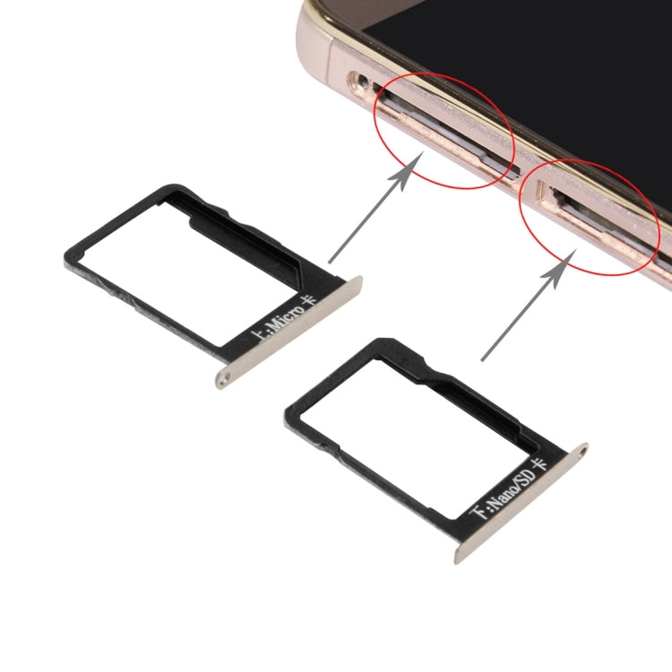 Gold SIM Card Tray & Micro SD Card Tray for Huawei Mate 7 - High Quality Replacement Part