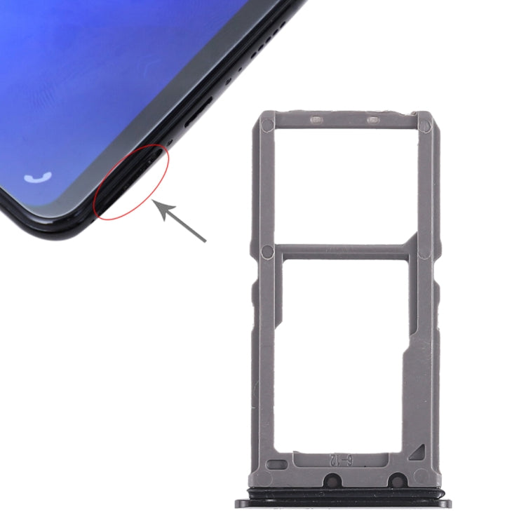 Vivo X21 Black SIM Card Tray + Micro SD Card Tray Replacement - Quality Checked, Easy Install