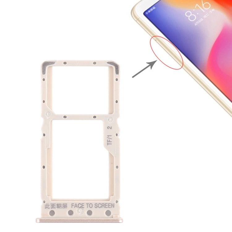 Xiaomi Redmi 6 / 6A SIM Card Tray + Micro SD Card Tray Replacement (Gold) - Compatible & Tested