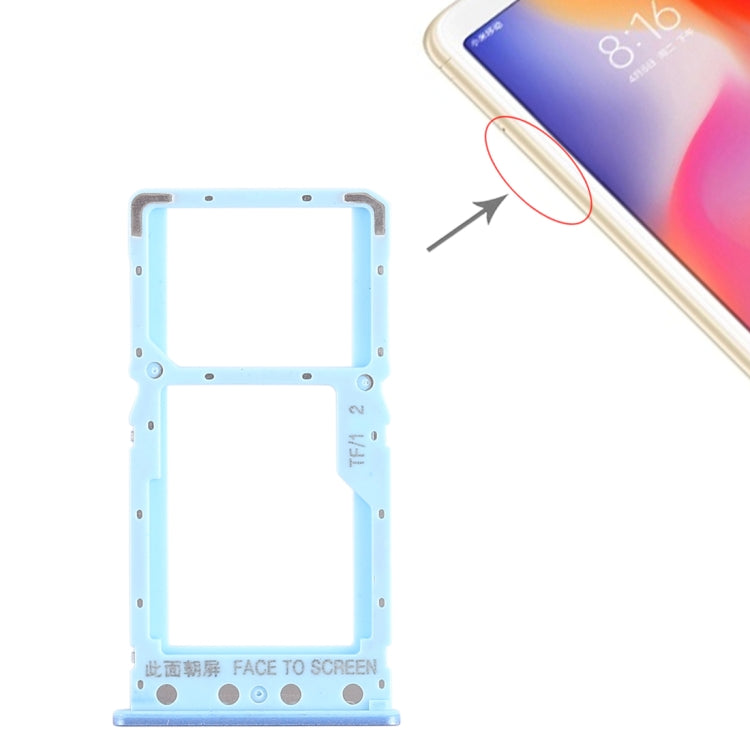 Xiaomi Redmi 6 / 6A SIM Card Tray + Micro SD Card Tray Replacement (Blue) - Check Compatibility Before Installation